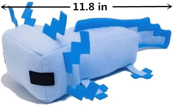 Axolot Plush Stuffed Toy Soft Pillow, Suitable for Video Game Enthusiasts, Children's Birthday Parties, Christmas Holiday Preferred Gift (Blue)