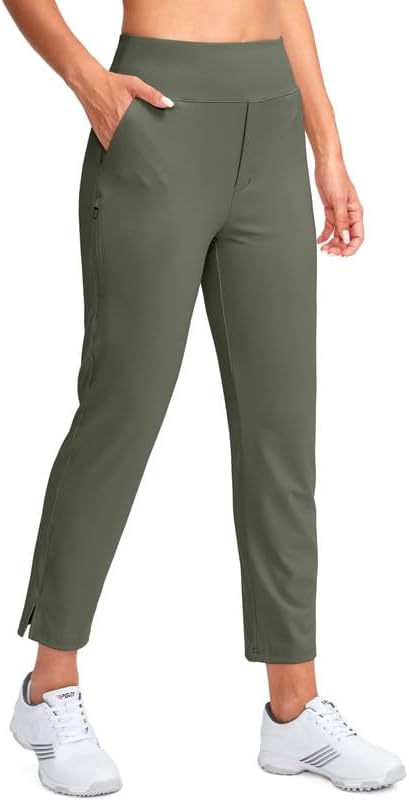 YYV Women's Golf Pants High Waist Stretch Ankle Pants with Pockets | Work Ankle Pants, Dress Pants with 4 Pockets, For Yoga Business Travel Casual