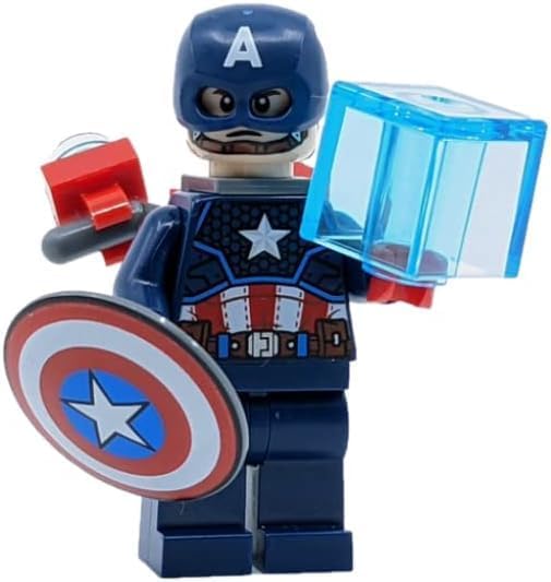 LEGO Superheroes: Captain America Minifig with Jetpack, Tesseract, Mjolnir and Blue Cape
