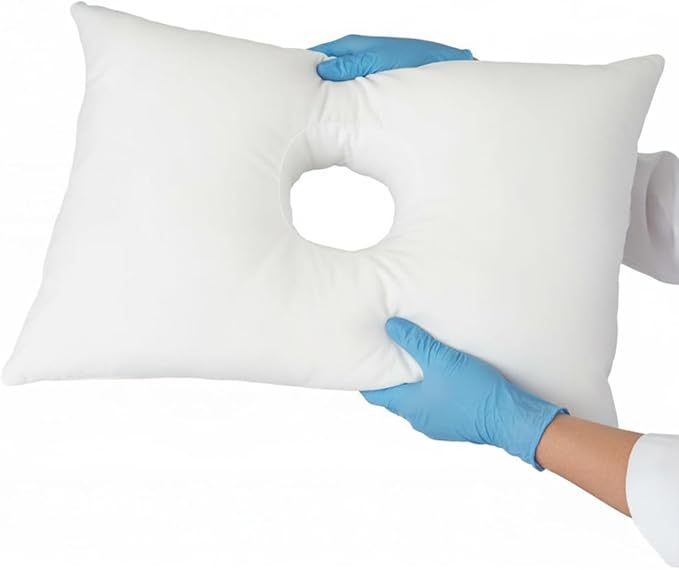 SleepEasy [USA Made] Cotton Comfort CNH Pillow with Ear Hole for Side Sleepers, Pressure and Pain Relief, Ergonomic, Breathable, and Hypoallergenic with Soft Revoloft Fill, Made in The USA