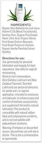 Aloe Cadabra Flavored Personal Lubricant & Vaginal Moisturizer, NSF Certified Organic Edible Aloe Lube for Men, Women & Couples, Non-Staining, pH Balanced, Toy Compatible (Pina Colada, 2.5oz, 5 Pack)