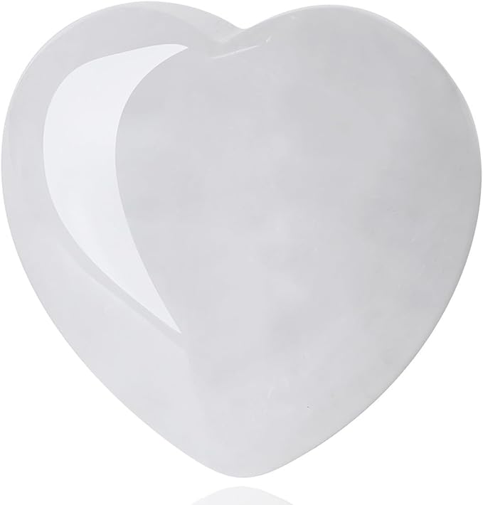 MAIBAOTA 60 mm Clear Quartz Crystal Large Heart Love Stone Healing Crystals Heart Stone for Women Natural Reiki Gemstone Polished Heart Shaped Rocks Meditation