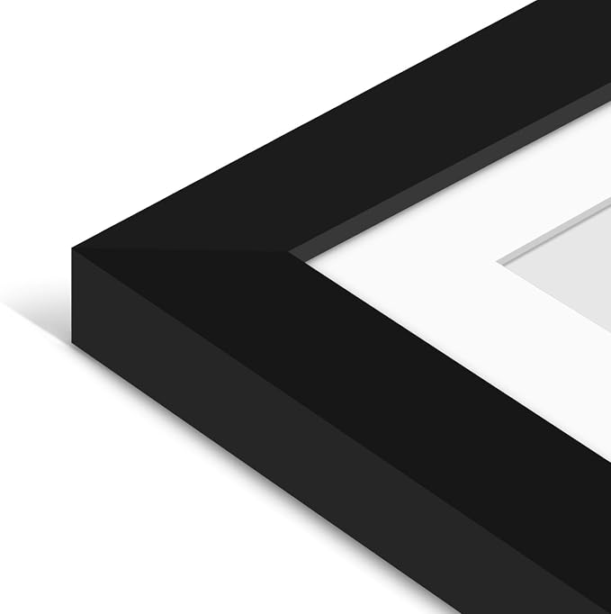 Americanflat 13x13 Picture Frame - Matted to 10x10 - Black | Engineered Wood construction, Shatter-resistant glass, sawtooth hangers included, use with or without mat