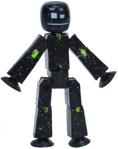 Zing StikBot Single Pack - Includes 1 StikBot - Collectible Action Figures and Accessories, Stop Motion Animation, Ages 4 and Up (Solid Black Sparkle)