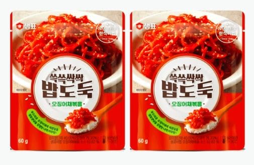 KOREAC_ Spicy Stir-fry Dried Squid 4.22 oz (2.11oz * 2packs) Korean banchan/Side Dish 오징어채볶음 120g(60g*2packs)