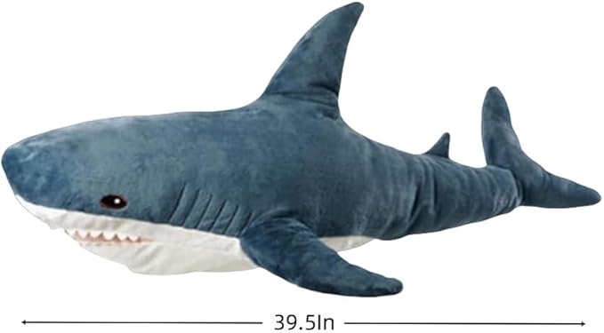 39.5-inch Plush Shark Toy Pillow, Giant Shark Stuffed Animal,Soft Shark Cushion Pillow Shark Plush Pillows,Chubby Stuffed Shark Toy - Children s Boys and Girls Room Decoration Bedtime Gift (Blue)