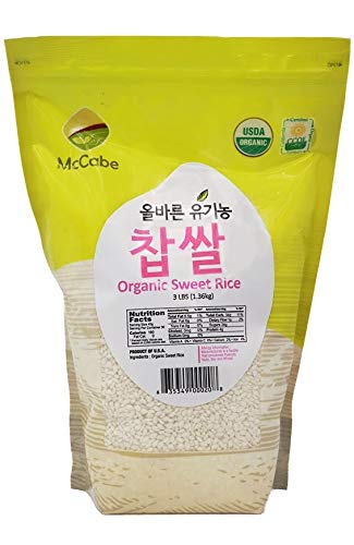 McCabe Organic Sweet Rice - Gluten Free & GMO-Free | Rich in Fibers and Minerals | USDA and CCOF Certified Organic | Product of USA | (3 Lbs x 2 Packs)