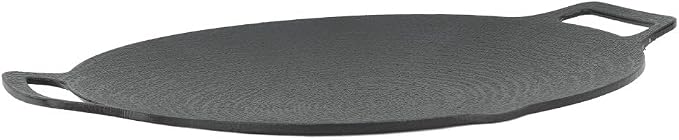 Korean Grill Pan,10 inch Round BBQ Nonstick Griddle Plate,Aluminum Alloy Gas Stove Pan with Double Handles for Cooking,Outdoor Camping(29cm)