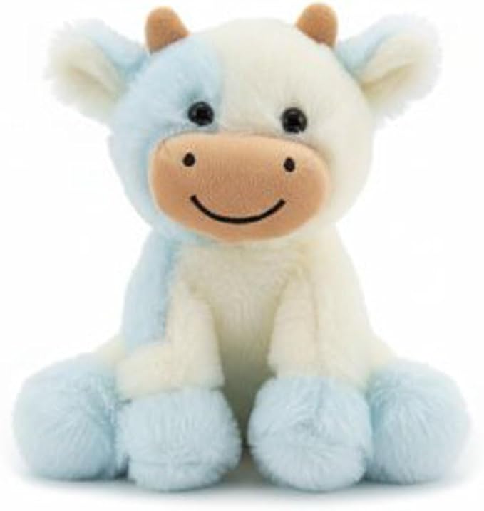 Cow Stuffed Animals Soft Plush Cute Cow Doll for Boys Girls 11.8in(zuo NIU qian lanse 30cm)