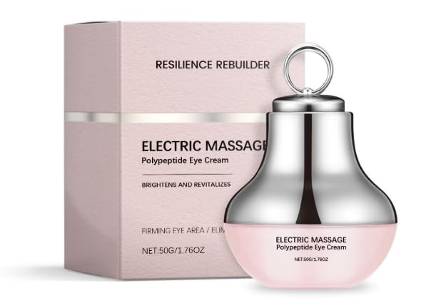 Red Light Electric Massage Eye Cream with Hyaluronic Acid, Collagen and Peptides, Anti-Aging Dark Circle Treatment, Paraben-Free Formula for All Skin Types