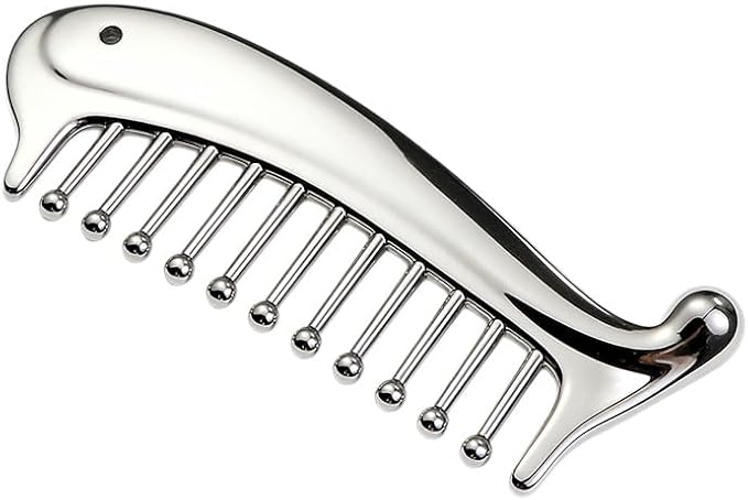 Manual Head Massager Scalp Comb,Protable Stainless Steel Gua Sha Facial Tool，Trigger Point Massager Tool for Foot Hand Back