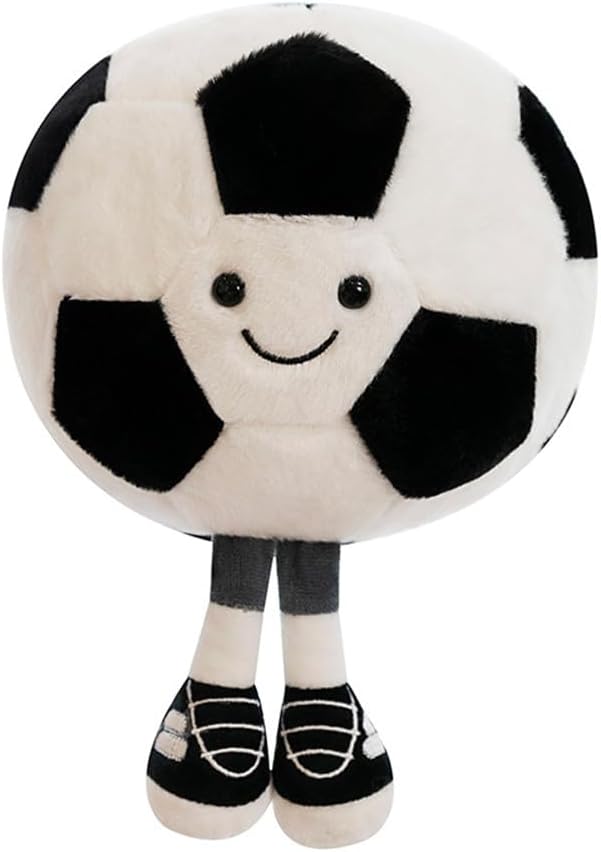 13.7inch Football Plush Toys,Rugby Stuffed Sports Balls Toy,with feet Creative Soccer Doll,Cute Fun Soft Plush Ball,Plush Stuffed Spherical Soft Toys Sports Throw Pillow Cushion Kids Gift (Football)