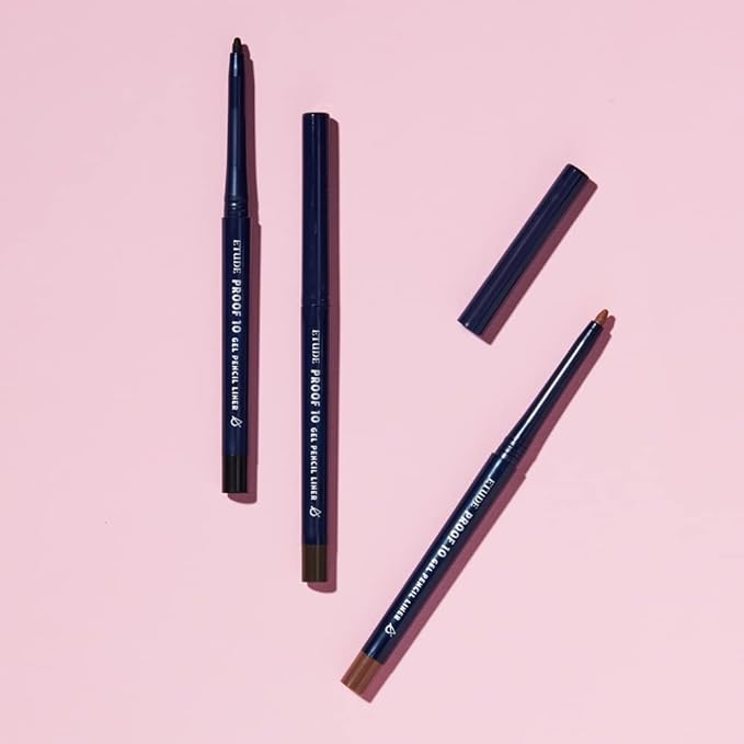 ETUDE Proof 10 Gel Pencil Liner, Eyeliner with Wearable Shades, Sharpenable Tip, Creamy Gel Texture, Waterproof & Sebum-Proof Precision Liner, Korean Makeup, Beauty, Dark Cacao (0.011 Ounce)
