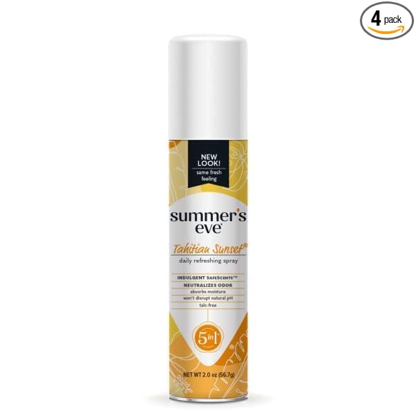Summer's Eve Ultra Daily Active Feminine Freshening Spray, Intimate Deodorant, Neutralizes Odor, pH Balanced, Long Lasting Fresh Scent, 2 Ounce (Pack of 4)