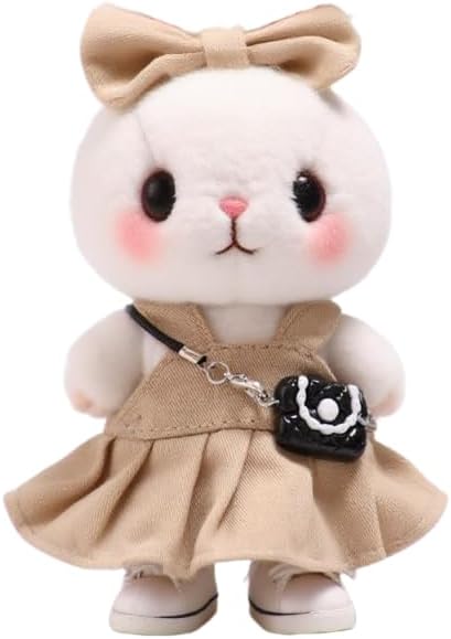 3 Set 17 cm Doll Clothes - 6.7 Inches Cute Dolls Dress - Premium Fashion Accessories, Doll Clothes+Overalls+Glasses Style Bundle,Gifts for Lovers (Style-P)