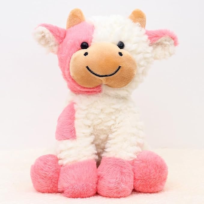Cow Stuffed Animals Soft Plush Cute Cow Doll for Boys Girls 8in (zuo NIU fense)