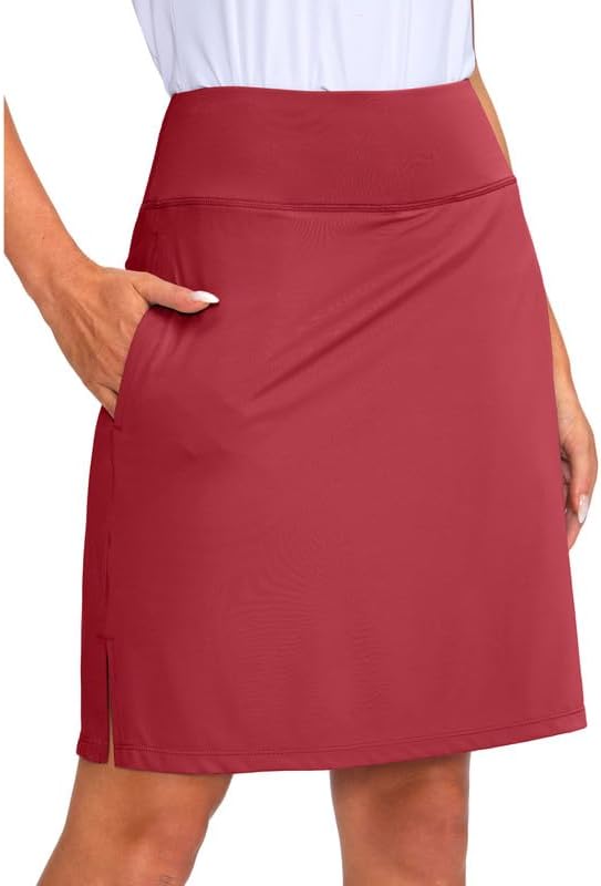 Women's 20" Knee Length Skorts Skirts UPF50+ Athletic Tennis Golf Skirt for Women Casual Summer Skirts