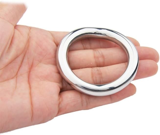 Metal Cock Ring Metal Penis Ring Testicle Ring Arc Ring Without Edges Sexual Stimulation Device Prolonged Erection Sex Toy for Men (2“Large)