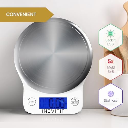 INEVIFIT Body Analyzer Scale & Digital Kitchen Scale Fitness Bundle, Complete Body Composition and Nutrition Tracking Solution with Batteries Included