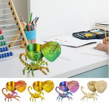 3D Printing one-Piece Articulated Movable face-Hugging Bug Alien Bug Egg Toy Desktop Decoration, Creative Ornaments, Adults Fidget Toys (Bone Colour - Facehugger + Alien Eggs)