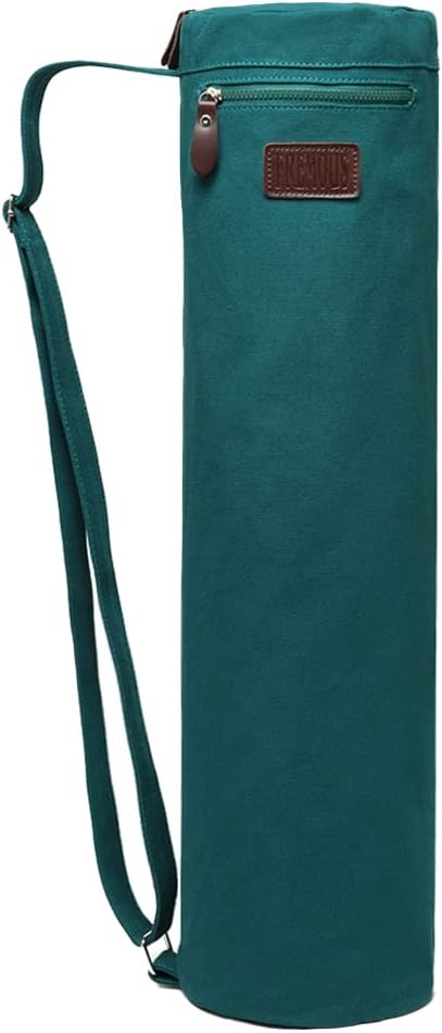 Yoga Mat Bag,Full-zip Exercise Yoga Mat Canvas Carry Bag for Women and Men - Double Storage Pocket,Easy Access Zipper, Adjustable Shoulder Strap and Handle,Fits Most Mat