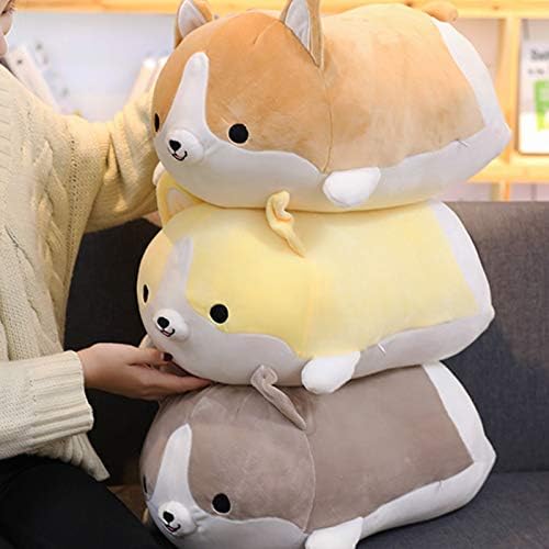 Corgi Dog Plush Pillow, Cute Shiba Inu Corgi Butt Stuffed Animal Toys Gifts for Bed, Valentine, Kids Birthday, Christmas (Gray, 17.3inch)