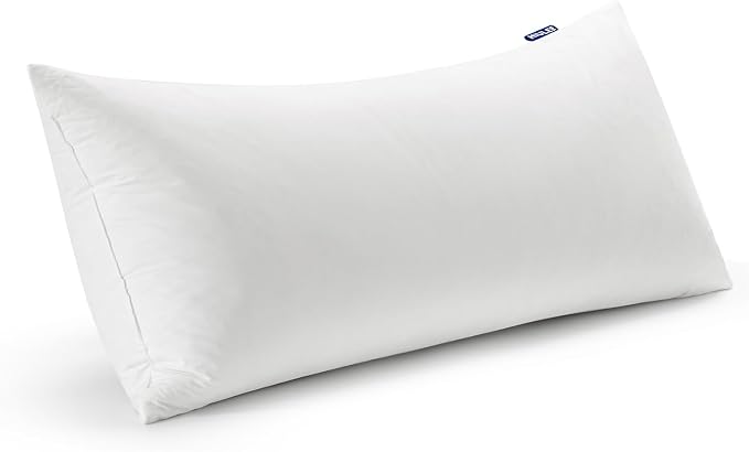 MIULEE Feather Pillow Insert 16x26, Throw Pillow with Cotton Cover | Fluffy and Plump, Decorative Pillows for Sofa Bed Couch, Double-Layer Down-Proof Cotton Cover