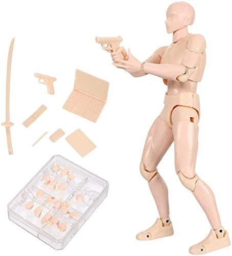 AXITWXIT Action Figures Body-Kun DX & Body-Chan DX PVC Figure Model Drawing for S H Figuarts with Box for Artists (Skin Color, Male)