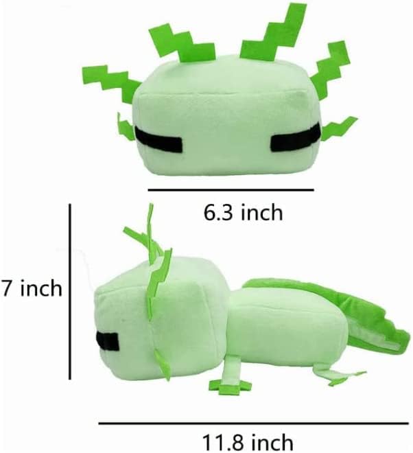 Axolot Plush Stuffed Toy Soft Pillow, Suitable for Video Game Enthusiasts, Children's Birthday Parties, Christmas Holiday Preferred Gift (Green)