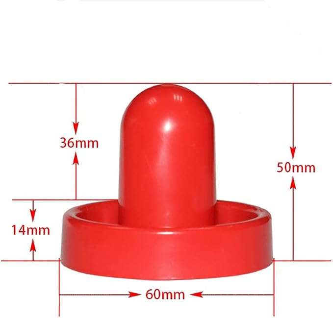 GSHLLO 8 Pcs 60mm Mini Red Air Hockey Pushers Air Hockey Pucks Strickers Goal Handles Paddles Replacement Accessories for Game Tables
