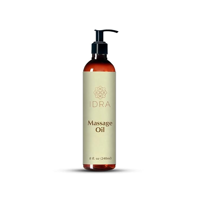 Idra Wellness Body Massage Oil for Massage Therapy - Contains Lavender, Rose, Ylang Ylang - 100% Pure - 240ml, Multipurpose Instant Absorption Full Body Massage Oil - 8 Fl Oz