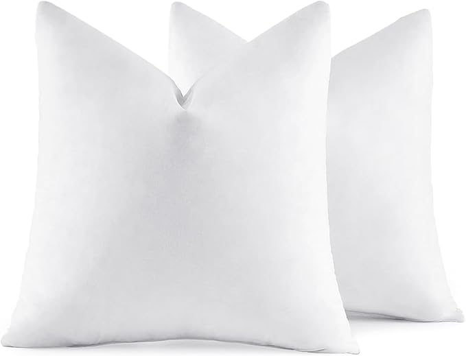 MIULEE 16x16 Pillow Inserts, Set of 2 Feather Down Throw Pillows | Choppable and No Smell, Double-Layer Down-Proof Cotton Cover, Decorative Pillows for Couch Sofa and Bed