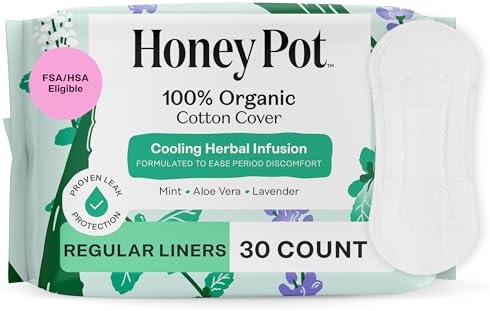 The Honey Pot Company - Herbal Pads for Women - Regular & Everyday Liners Bundle - Infused w/Essential Oils for Cooling Effect & Cotton Cover - Sanitary Pads - Feminine Care