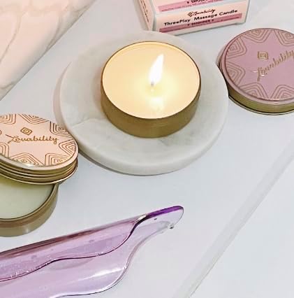 ThreePlay Massage Candle (3 Pack) | 3-in-1 Mood-Setting Candle, Massage Oil & Moisturizer | Notes of Juicy Red Currant, Wild Honey & Warmed Oak | Natural Ingredients, OB/GYN-Approved, Vegan