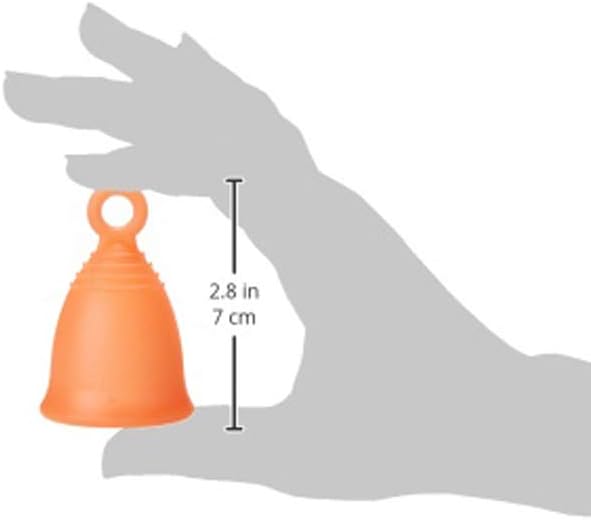 Peachlife Silicone Ring Menstrual Cup with Loop Pull Stem for Easy Removal - Reusable 12 Hour Tampon Alternative - Medium Size, Soft Peachcup