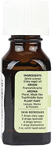 Aura Cacia Clary Sage Essential Oil, Pure Salvia Sclarea Oil, Balancing Aromatherapy for Diffusers, Massage, Relaxation and DIY Blends | 0.5 Fl Oz (Pack of 2)