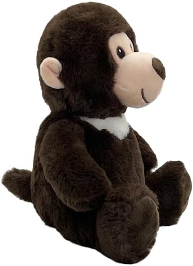 Anico 10" Plush Brown Monkey with Embroidered Eyes | Soft Stuffed Animal, Perfect Monkey Plush Toy for Kids, Toddlers, and Babies | Toy for Gifts, Nursery Decor, and Playtime!