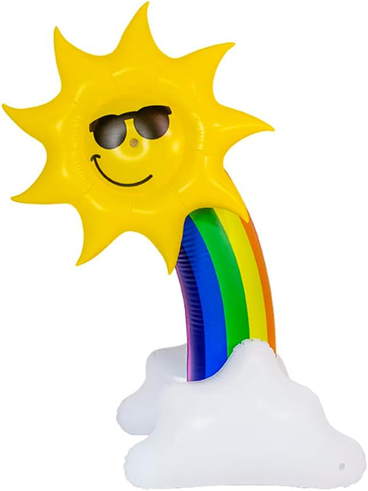 PoolCandy 5-Foot Giant Inflatable Rainbow Sprinkler – Sun Shower Backyard Water Toy for Kids & Adults, Garden Hose Splash Play for Summer Parties