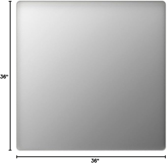 LOAAO 36x36 Inch White Metal Framed Bathroom Mirror | Rounded Rectangle Mirror, Anti-Rust, Tempered Glass, Hangs Horizontally or Vertically