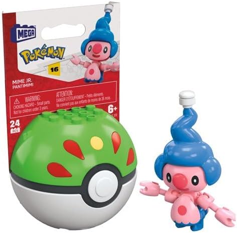 MEGA Pokémon Poké Ball Building Toy Set, Series 16, Cyndaquil, Ledyba, Mime Jr, Totodile, Chikorita, Hoppip, Ages 6+ FPM00-963G