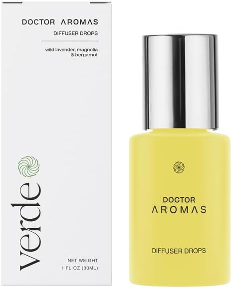 Doctor Aromas Premium Therapeutic Essential Oils Fragrance Scents Bottles Refills – Organic Aroma, Safe for Diffusers, Aromatherapy – Lavender & Bergamot – 1 OZ (Pack of 1, Verde)