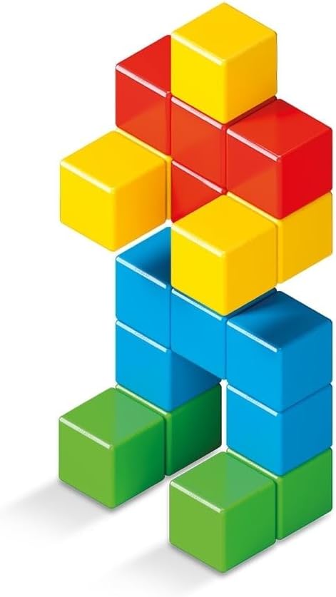 GEOMAG Premium Swiss-Made MagiCube 24-Piece Magnetic Stacking Cubes Building Set, Toddlers and Kids Ages 1-5, STEM Educational Toy, Creativity, Imagination, Early Learning Fun, Crystal Packaging