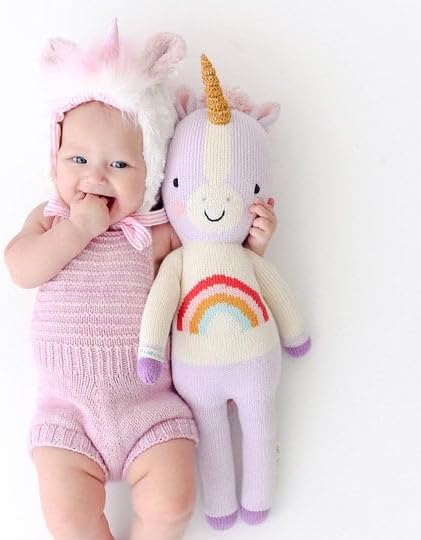 cuddle + kind Zoe The Unicorn Little 13" Hand-Knit Doll – 1 Doll = 10 Meals, Fair Trade, Heirloom Quality, Handcrafted in Peru, 100% Cotton Yarn