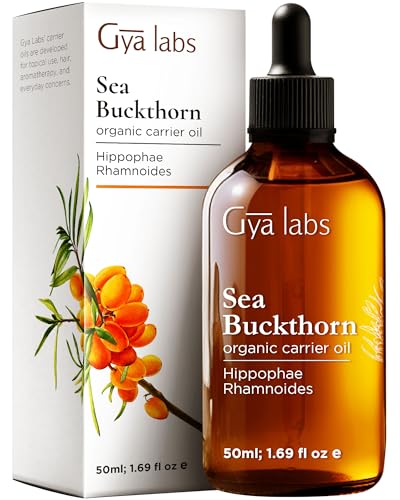 Seabuckthorn Oil for Skin (1.69 fl oz) & Rosehip Oil for Face (1 fl oz) Set - Aromatherapy Grade Essential Oils Set - Gya Labs