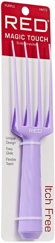 Red by Kiss Magic Touch Scalp Scratcher, Purple, Flexible Teeth Scalp Massager for Braids, Locs, Weaves, Wigs & Protective Styles, Itch Relief, Shampoo Exfoliating Brush