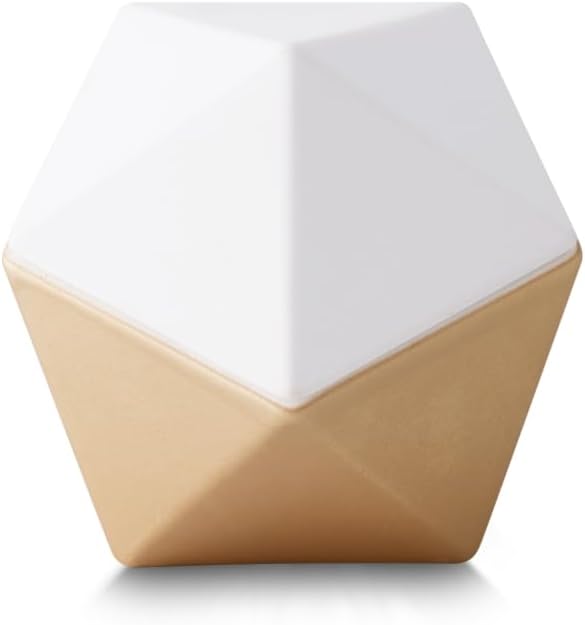 Serene House Vail, Passive Diffuser for Essential Oils – Elegant, Wireless Aromatherapy Home Décor – Gold and White Ceramic