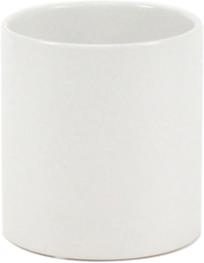WGVI Matte White Ceramic Cylinder Vase Width 3.75" Height 4", Flower Arrangements, Candle Holder, Terrarium Planter Pot, Tabletop Storage Container Organizer Pen Brush Holder, Bulk Wholesale, 24 Pcs