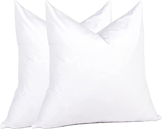 puredown® Euro Pillow Inserts 24 x 24 (Pack of 2, White), Feather Down Pillow Stuffer, White Throw Pillows for Bed, Couch, and Cushion