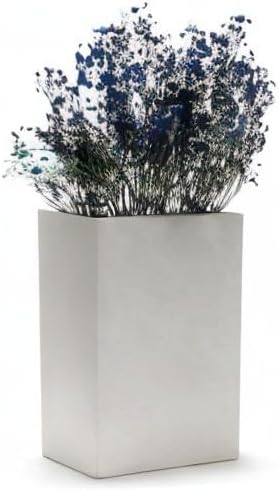 WGV Rectangle Block Ceramic Vase Bulk 8" x 2.5" x 12"H White Tall Narrow Planter Terrarium Floral Centerpiece for Wedding Event Home Decor 6 Pieces
