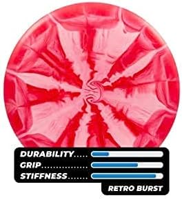 Latitude 64 Retro Burst Keystone Disc Golf Putter, Interactive Family Outdoor Games, Men and Women Frisbee Golf Putt & Approach Disc, 175g+, Stamp Shade of Disc Color & Burst Pattern May Vary